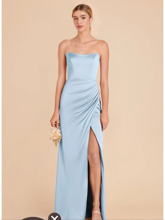 Birdy Grey Dresses & Skirts - Birdy Grey Sky Blue Satin Cowl Maxi Dress
